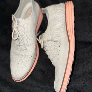 Cole Haan Cream and Pink Sneakers with Breathable Design